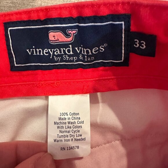 VINEYARD VINES MENS CHINO SHORTS RED SIZE 33 - Picture 8 of 9